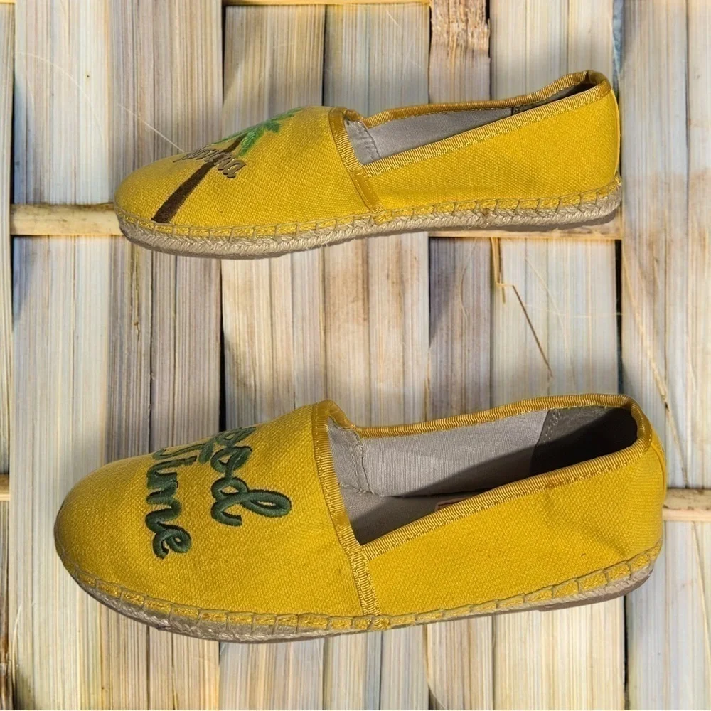 Circus by Sam Edelman Leni Havana Good Time Yellow Espadrille Flats Size 7.5